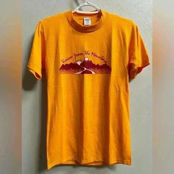 NEW | Vintage 80s Jerzee by Russell Single Stitch T-Shirt | Mustard | Size S - Picture 2 of 6